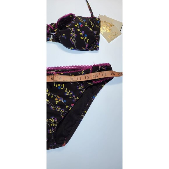 Becca By Rebecca Virtue Swim Bikini Womens Set Adjustable Multicolor Floral M - Picture 4 of 7